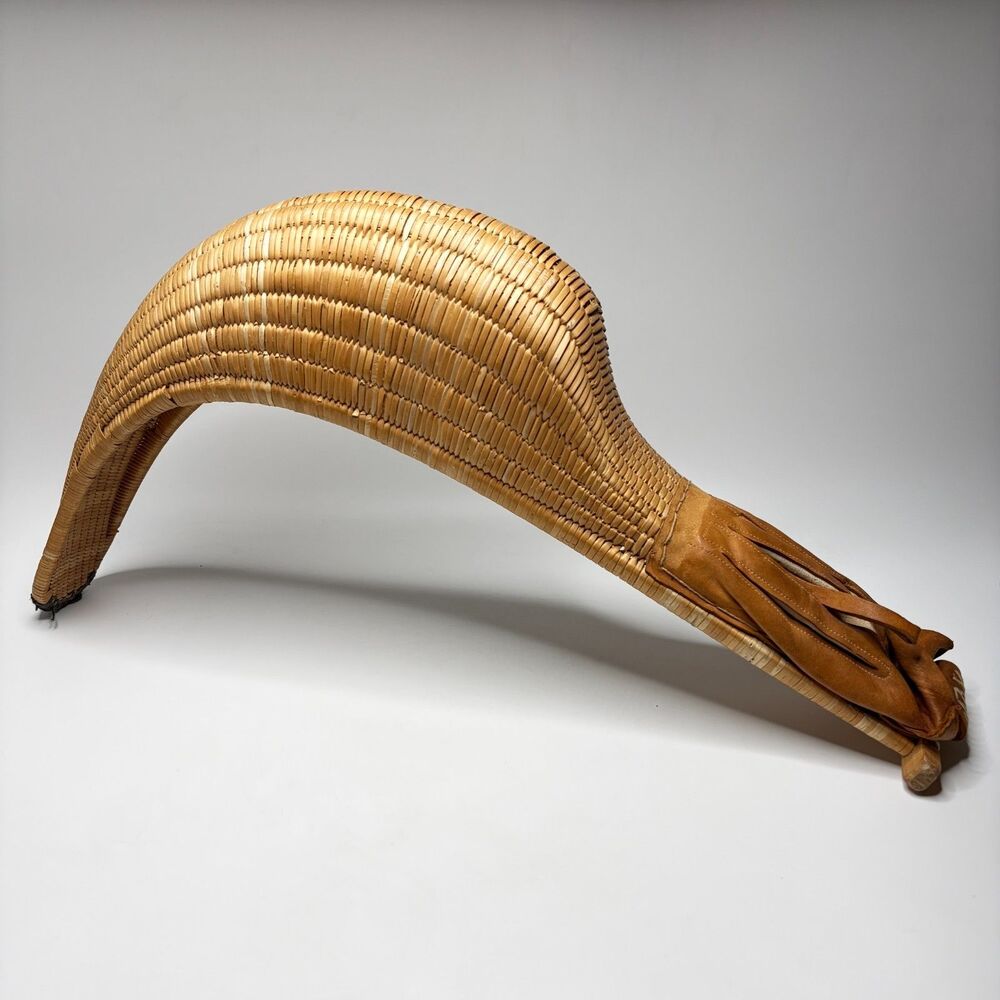 TRADITIONAL Wicker Rattan Leather Cesta Jai Alai Glove "Asolo" Etched into Wood